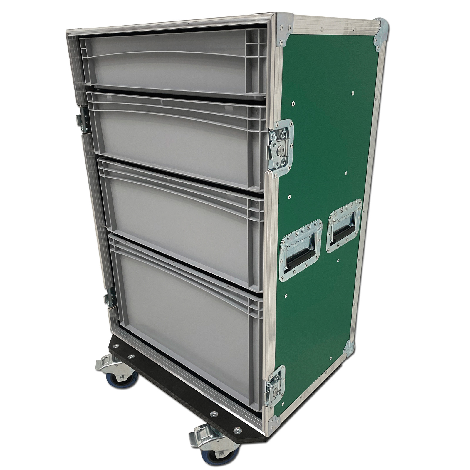 4 Drawer Production Flight Case In Green